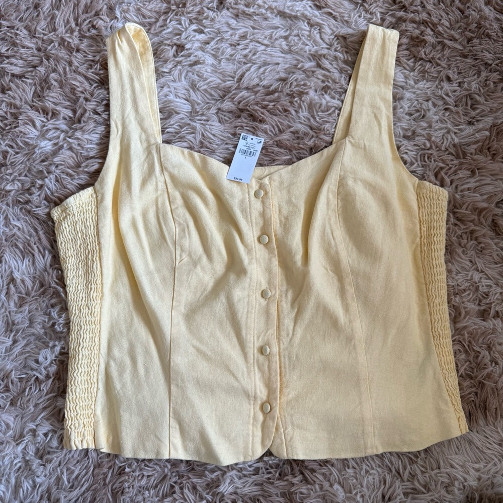 Old Navy Yellow Tank Top with Button Detail